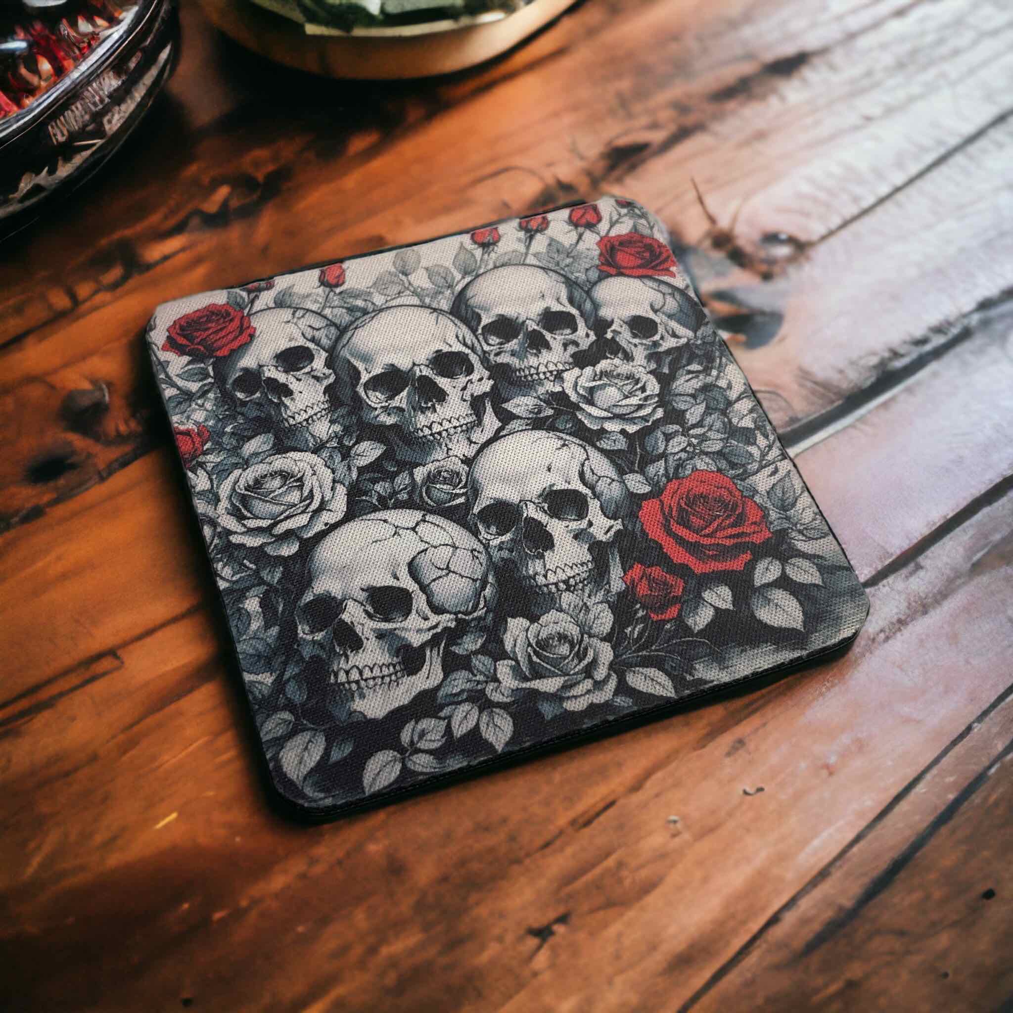 Skulls & Roses Design - Neoprene Coaster - Laser Design Creations
