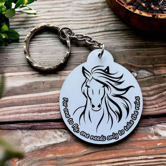 ‘For One to Fly’ - Horse Theme Design Keyring / Bag Tag - Laser Design Creations