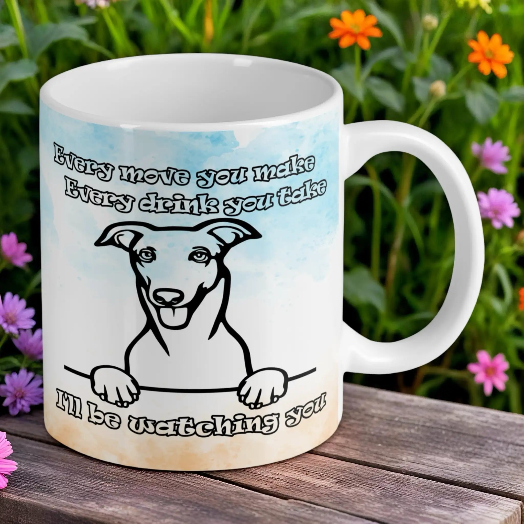 I'll Be Watching You Greyhound Mug - Dog Lover Humour Present