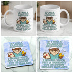 If I Was A Plastic Surgeon mug and coaster combo gift set collage, funny otter cartoon illustration with squeaky toy humour, by Laser Design Creations.