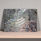 An informational aluminium sign showing the Mount Panorama race track map and a list of Bathurst 1000 winners from Laser Design Creations