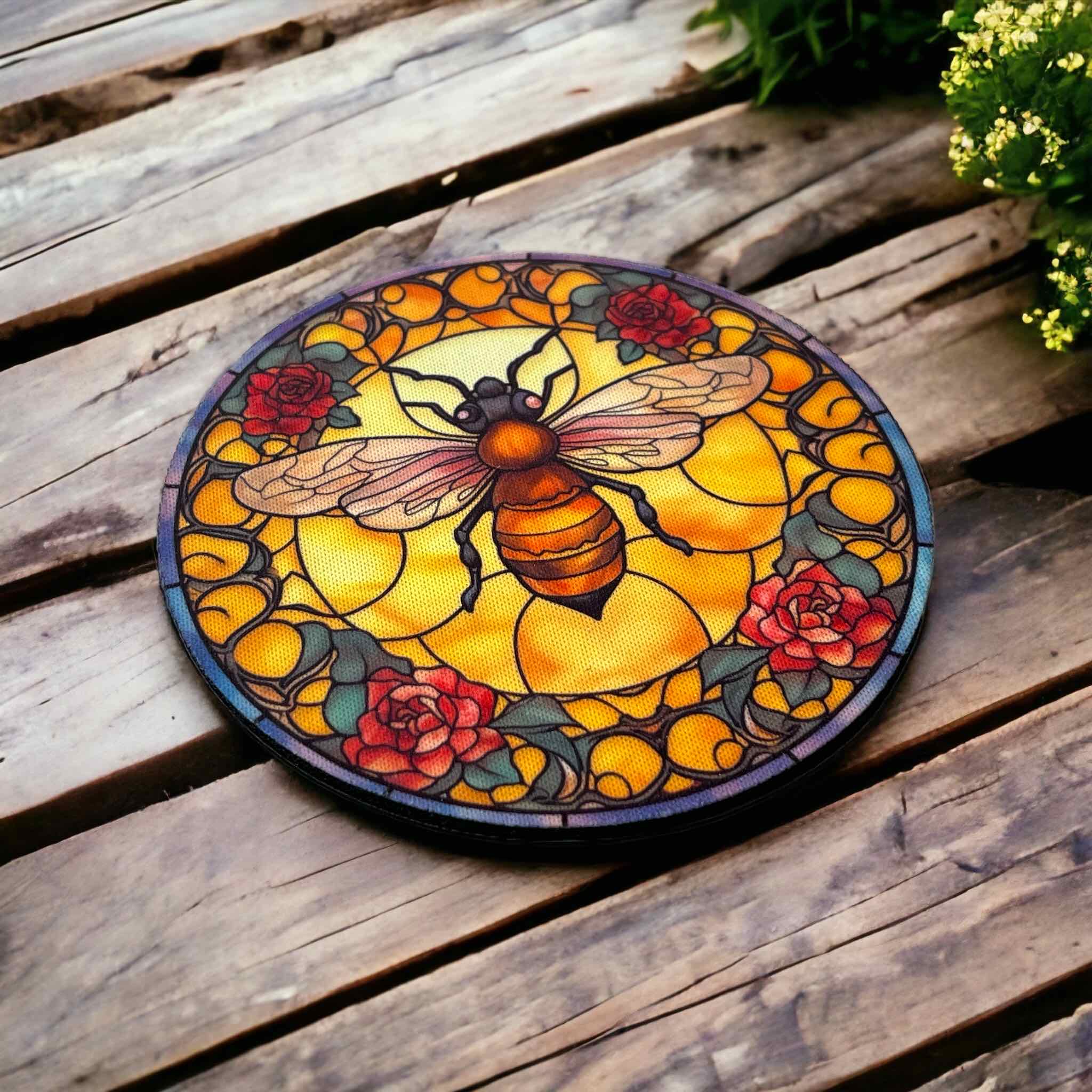 Art Style ‘Bee’ Design - Neoprene Coaster - Laser Design Creations