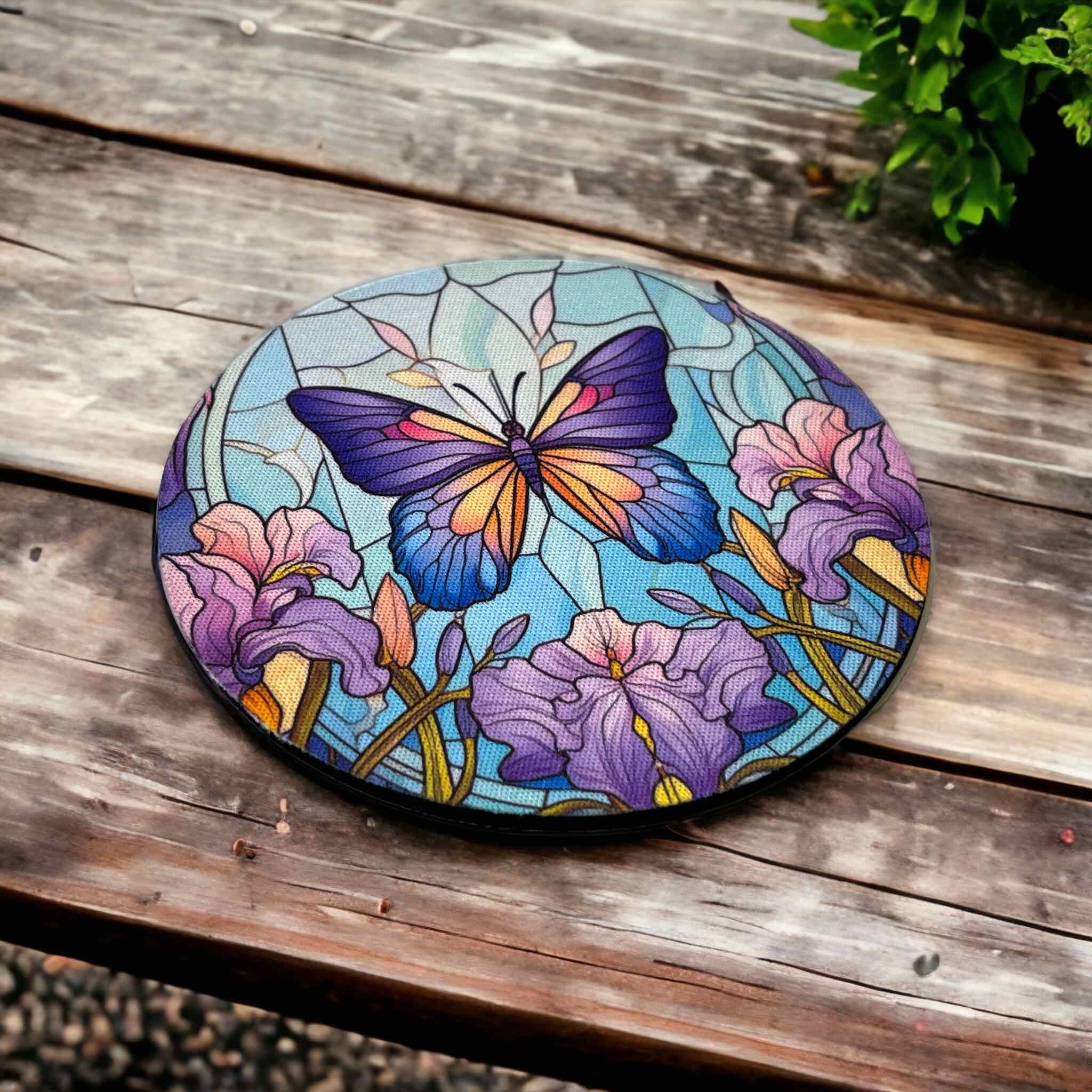 Floral Butterfly Design - Neoprene Coaster - Laser Design Creations