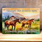 ‘Through the Horse’s Eyes’ - Inspirational Horse Quote - Aluminium Metal Sign - Laser Design Creations