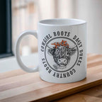 ‘Cowgirl Boots & Daisy Dukes’ Horse Theme Design Mug - Laser Design Creations