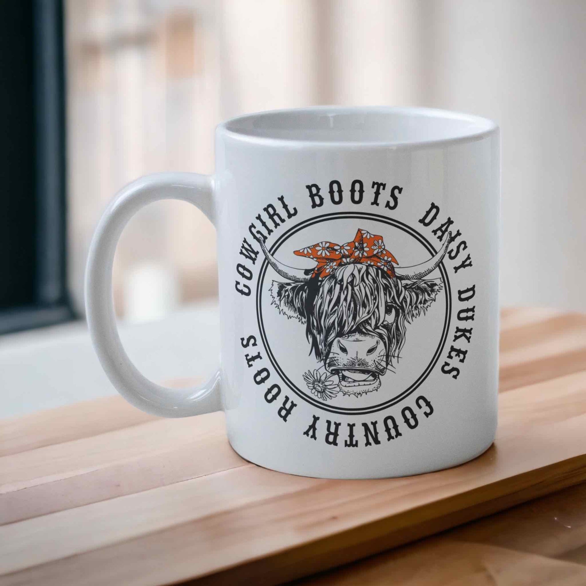 ‘Cowgirl Boots & Daisy Dukes’ Horse Theme Design Mug - Laser Design Creations