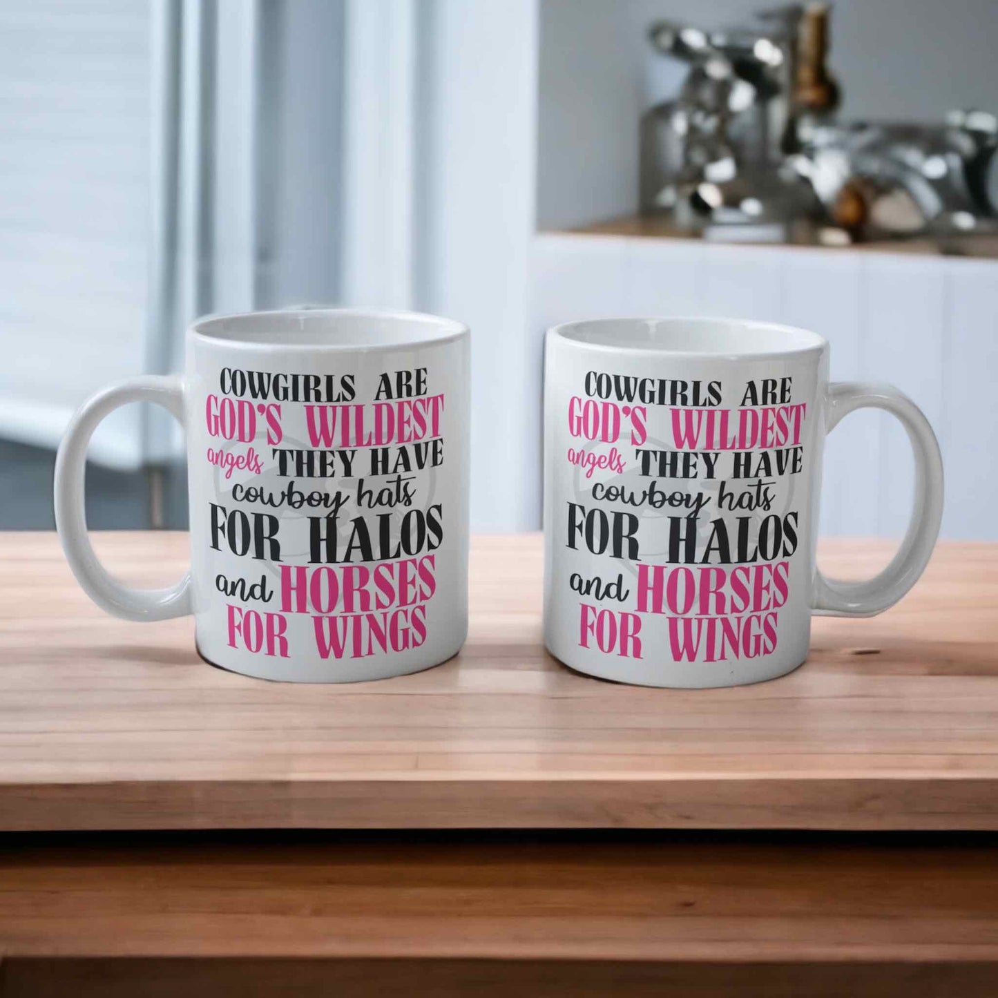 ‘Cowgirls are God’s Angels’ Horse Theme Design Mug - Laser Design Creations