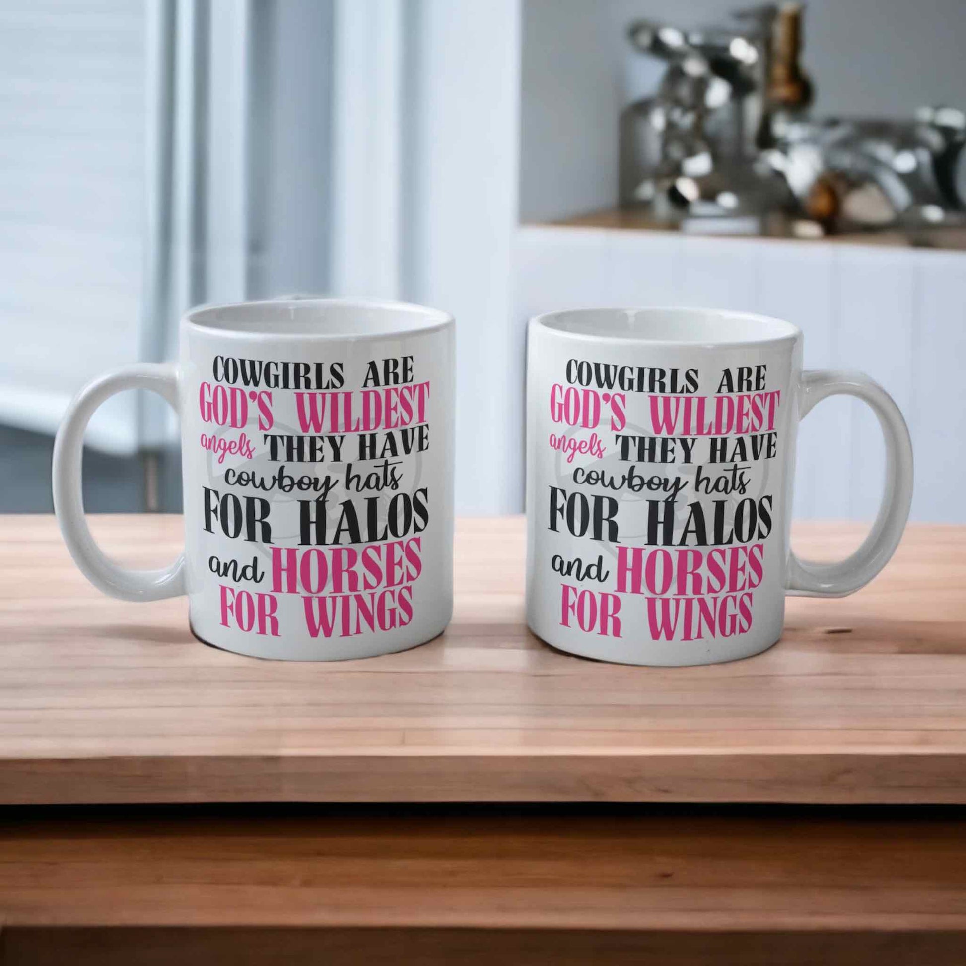 ‘Cowgirls are God’s Angels’ Horse Theme Design Mug - Laser Design Creations