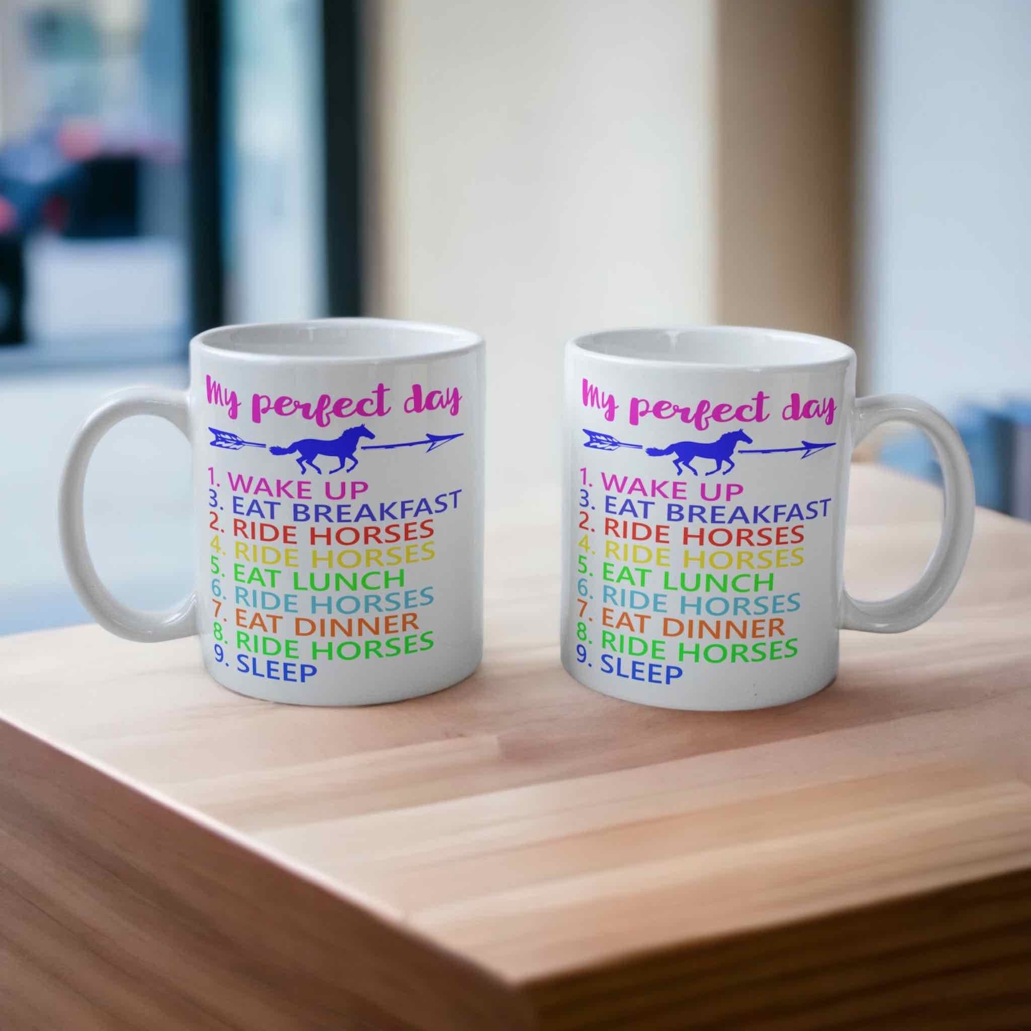‘My Perfect Day’ Horse Theme Design Mug - Laser Design Creations