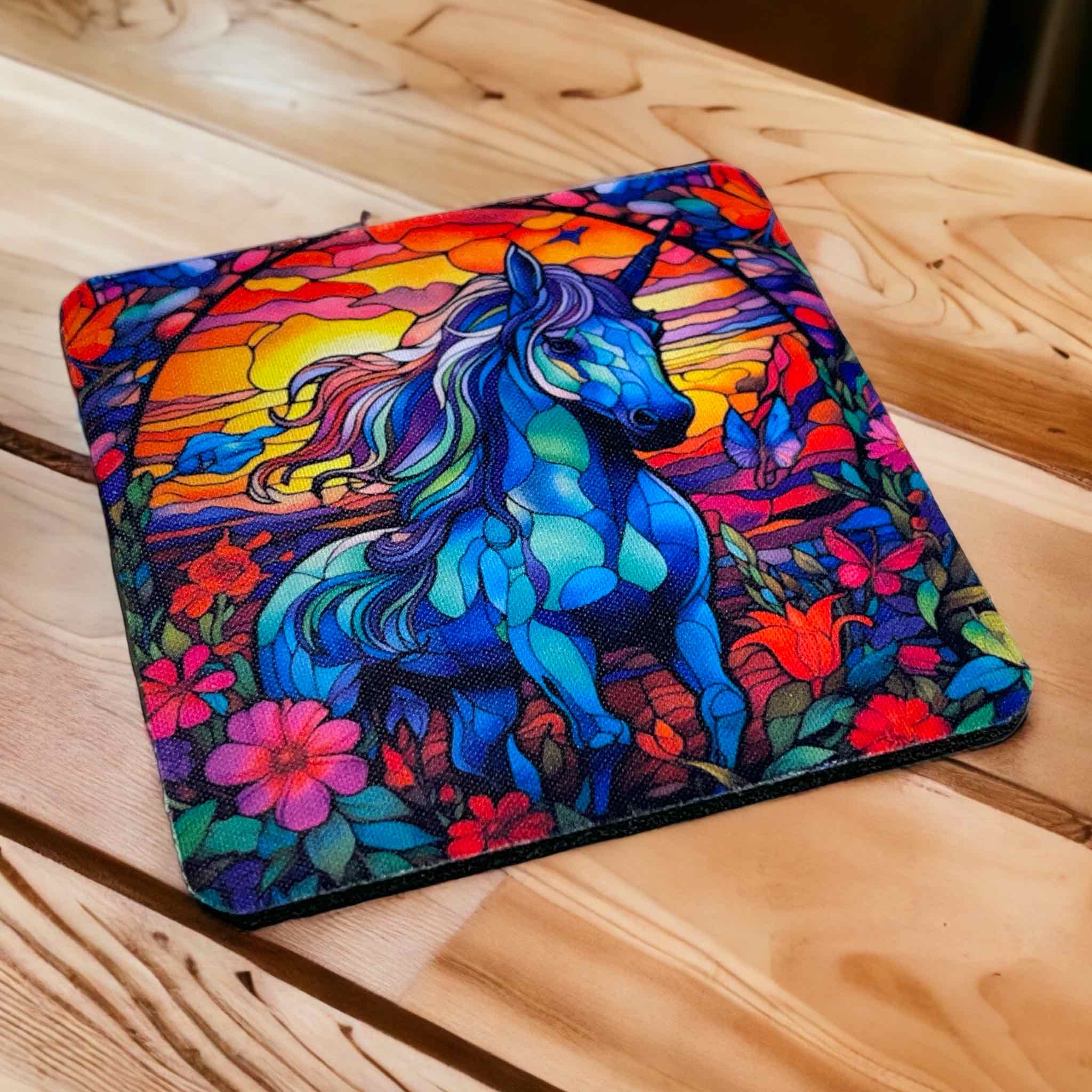 Horse ‘Stained Glass’ Art Style Design - Neoprene Coasters - Laser Design Creations