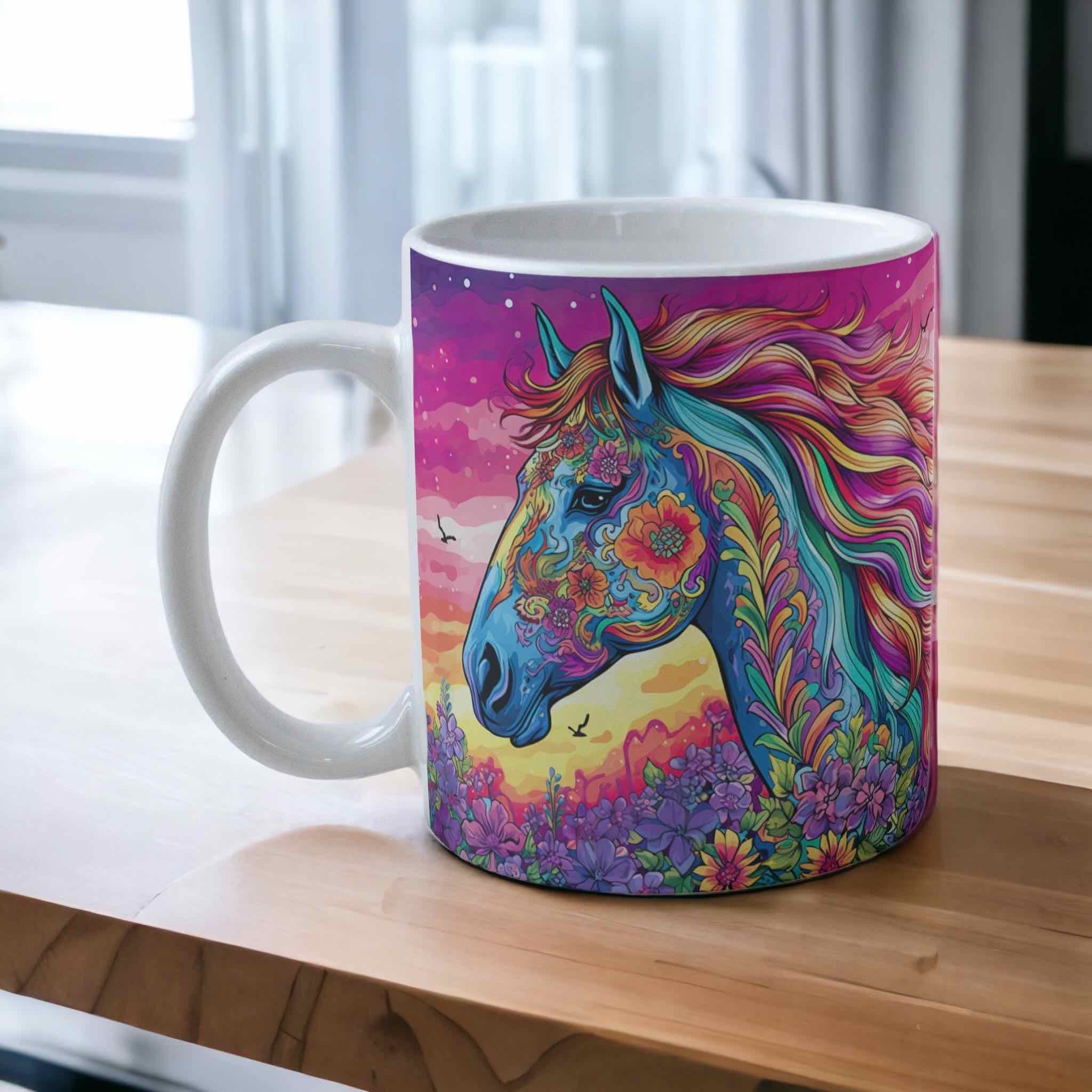 Colourful ‘Boho Horse Art’ Design Mug - Laser Design Creations