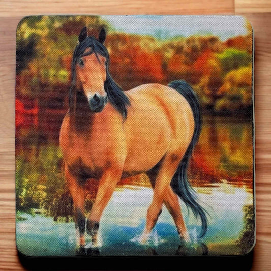 Wild Mustang ‘Horse’ Design - Neoprene Coaster - Laser Design Creations