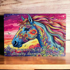 ‘In the Presence of a Horse’ - Inspirational Horse Quote - Aluminium Metal Sign - Laser Design Creations
