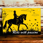 ‘Ride with Passion’ - Inspirational Horse Quote - Aluminium Metal Sign - Laser Design Creations
