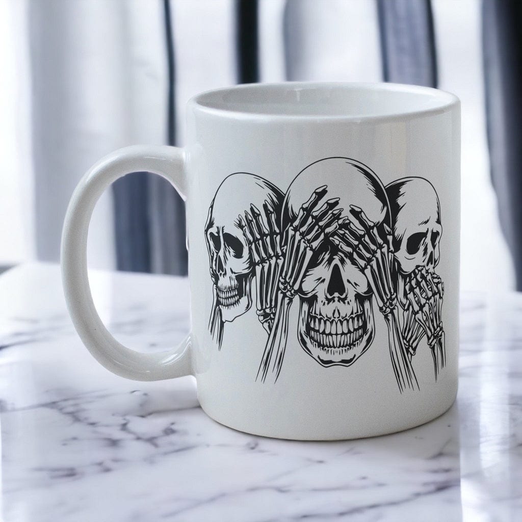 ‘See No Evil’ Skeleton / Skull Design Mug - Laser Design Creations