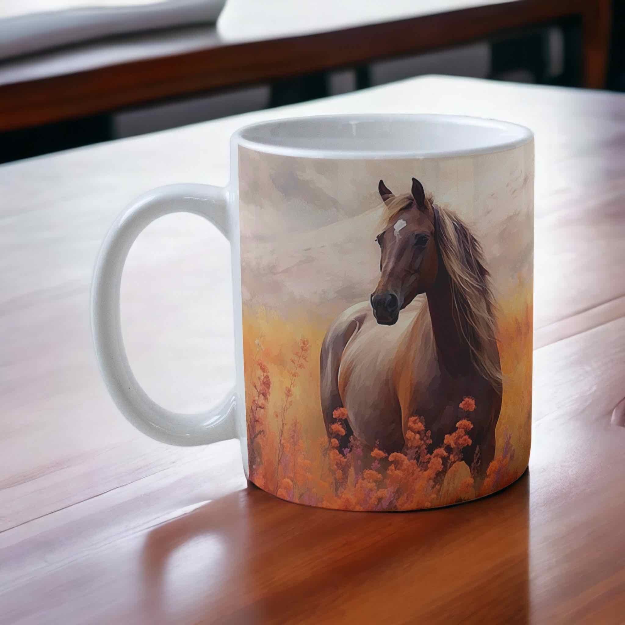 ‘Horse in Floral Field’ Design Mug - Laser Design Creations