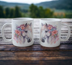 Floral Horse - Watercolour Art Style Design Mug - Laser Design Creations