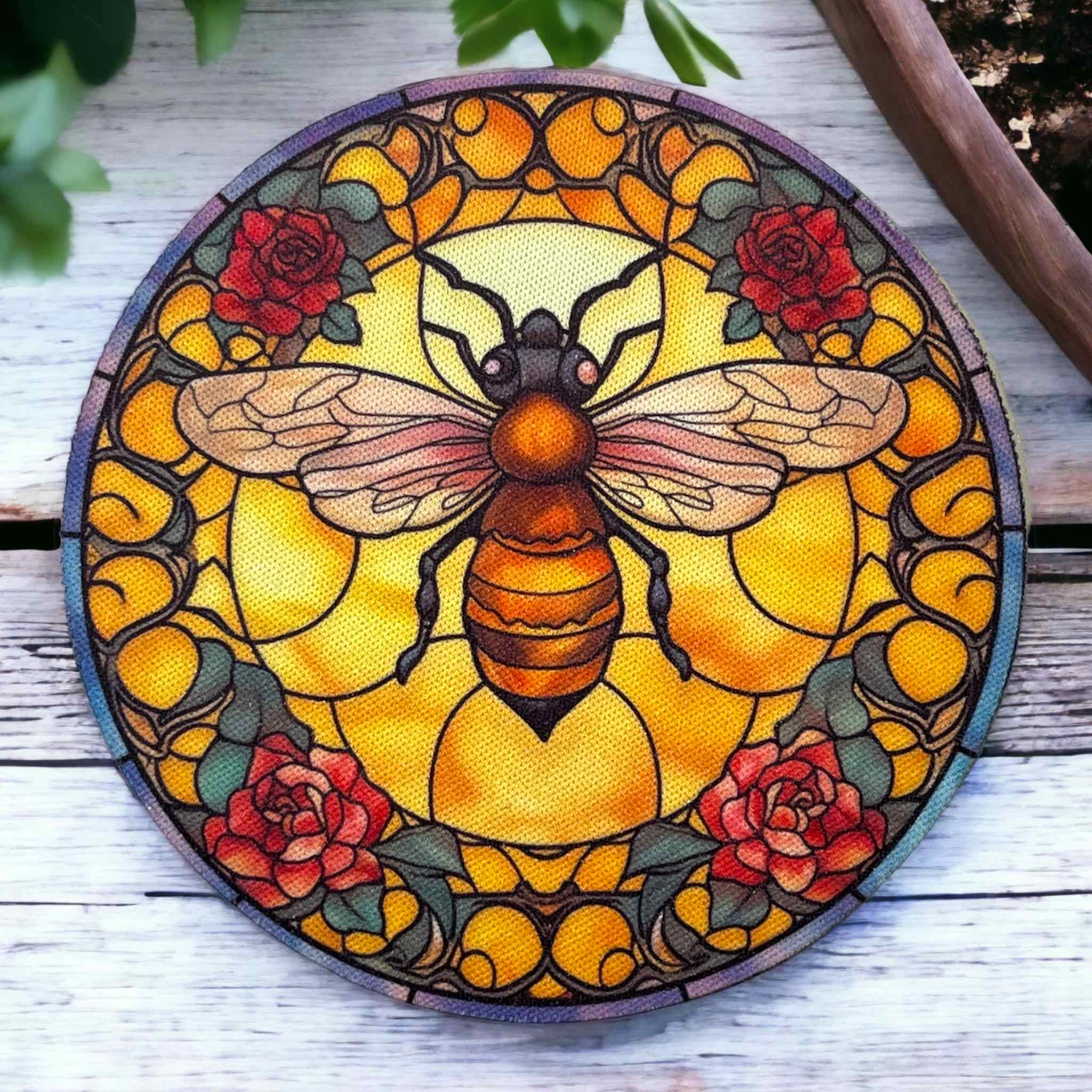 Art Style ‘Bee’ Design - Neoprene Coaster - Laser Design Creations