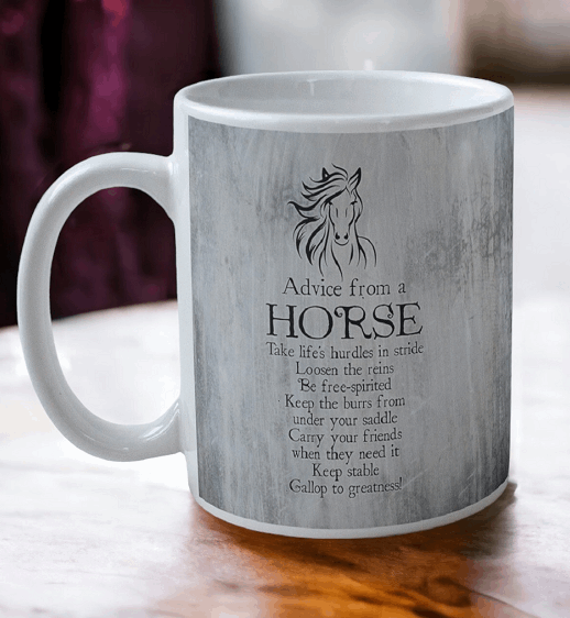 'Advice from a Horse' Art Design Mug - Laser Design Creations