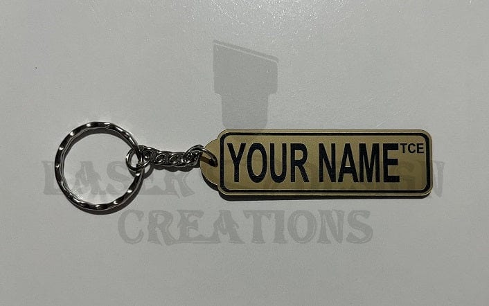 Personalised - Street Sign Acrylic Keyring - Laser Design Creations