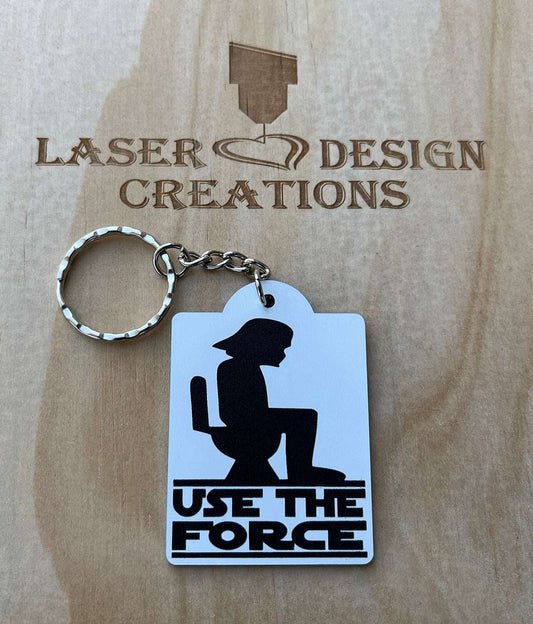 ‘Use the Force’ Star Wars Theme Design Keyring - - Laser Design Creations