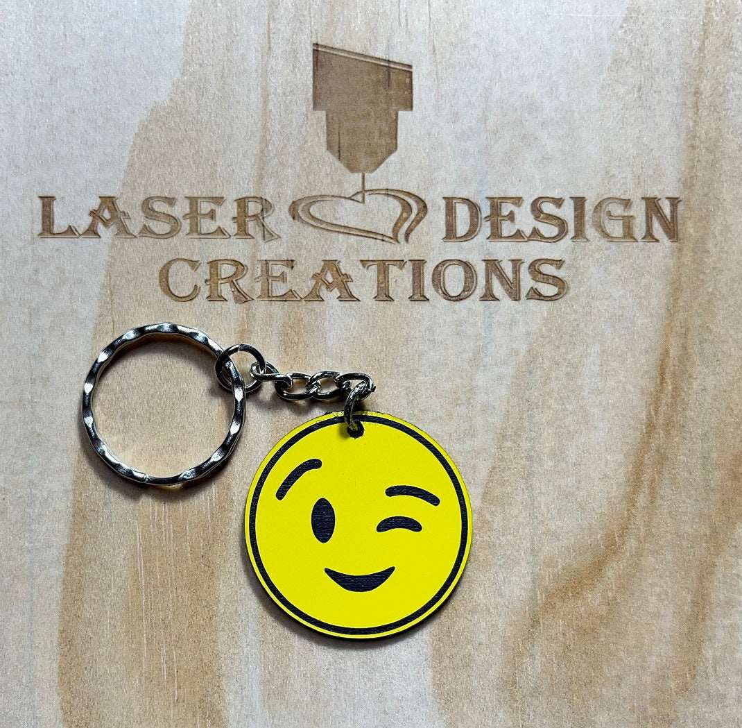 Emoji Design Acrylic Keyrings - Laser Design Creations