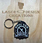 Corona / Covid-19 ‘Anti-Vax Squad’ Design Keyring - Laser Design Creations