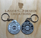 Corona / Covid-19 ‘Proudly Vaccinated’ Design Keyring - Laser Design Creations