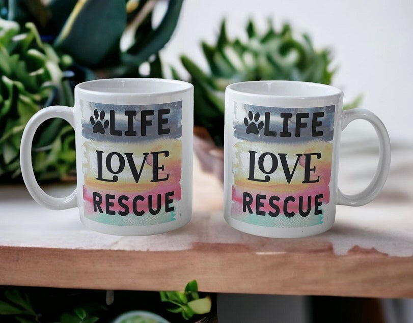 Life Love Rescue - Dog Design Mug - Laser Design Creations