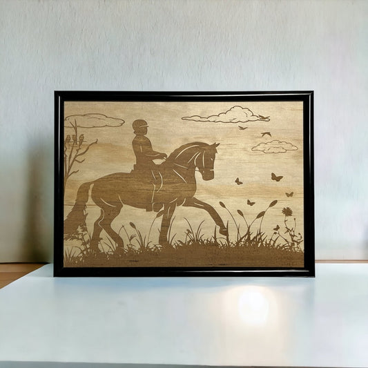 ‘Dressage In Nature’ - Framed Wood Engraved Design - Laser Design Creations