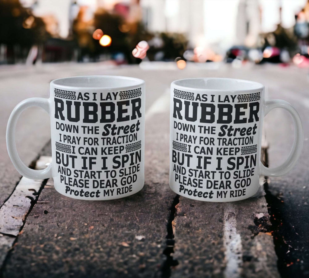'As I Lay Rubber' Car Theme Design Mug - Laser Design Creations