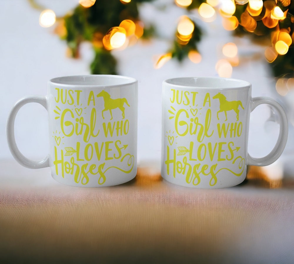 'Just a Girl Who Loves Horses' Theme Design Mug - Laser Design Creations