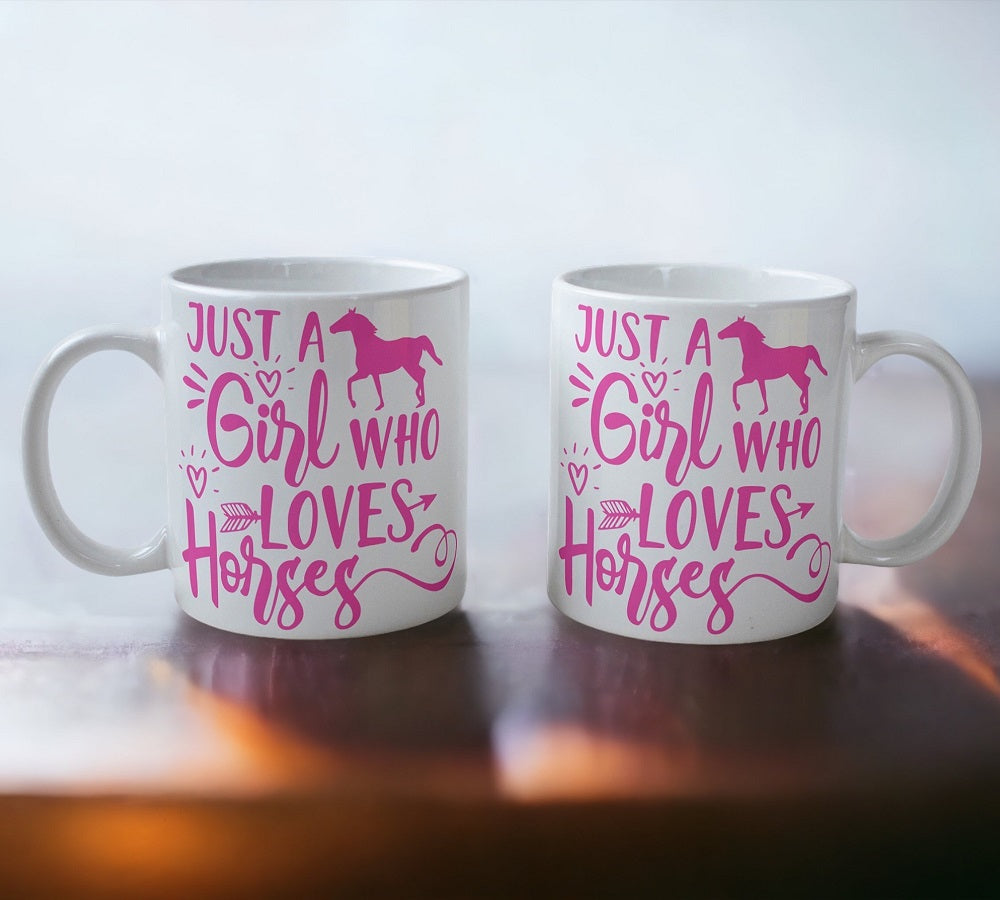 'Just a Girl Who Loves Horses' Theme Design Mug - Laser Design Creations