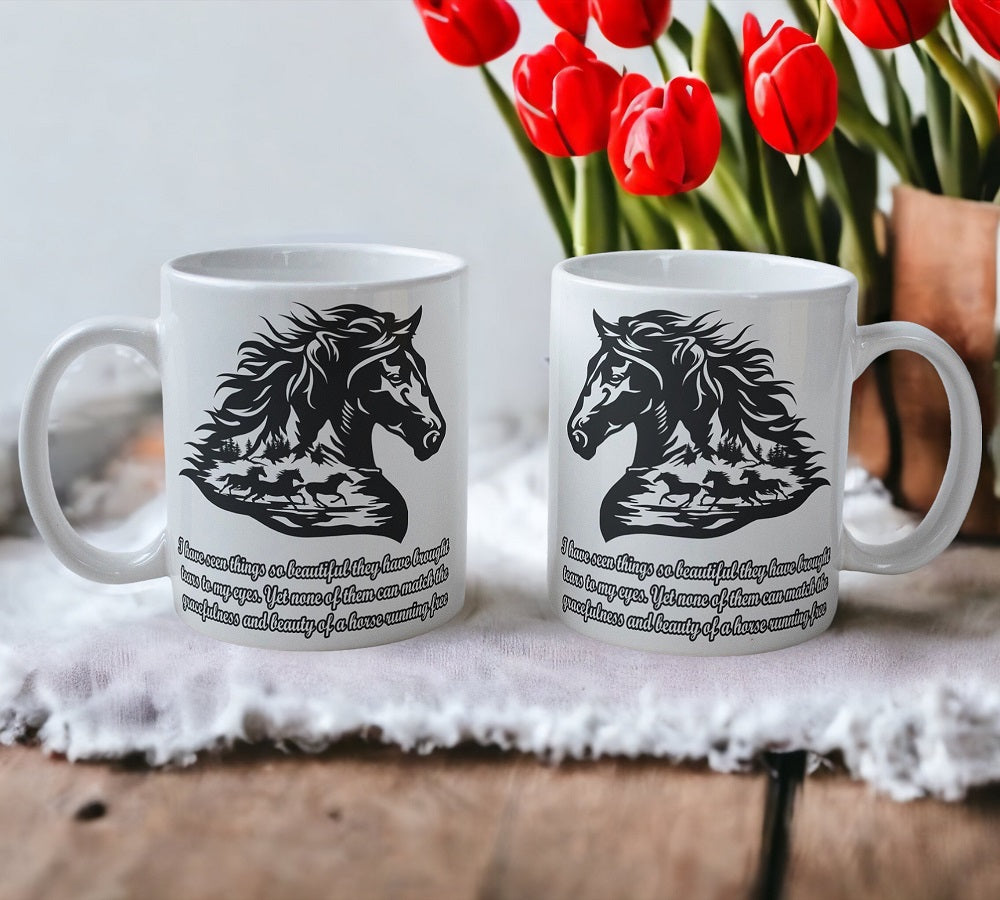 ‘Wild Horse' Inspirational Quote Design Mug - Laser Design Creations