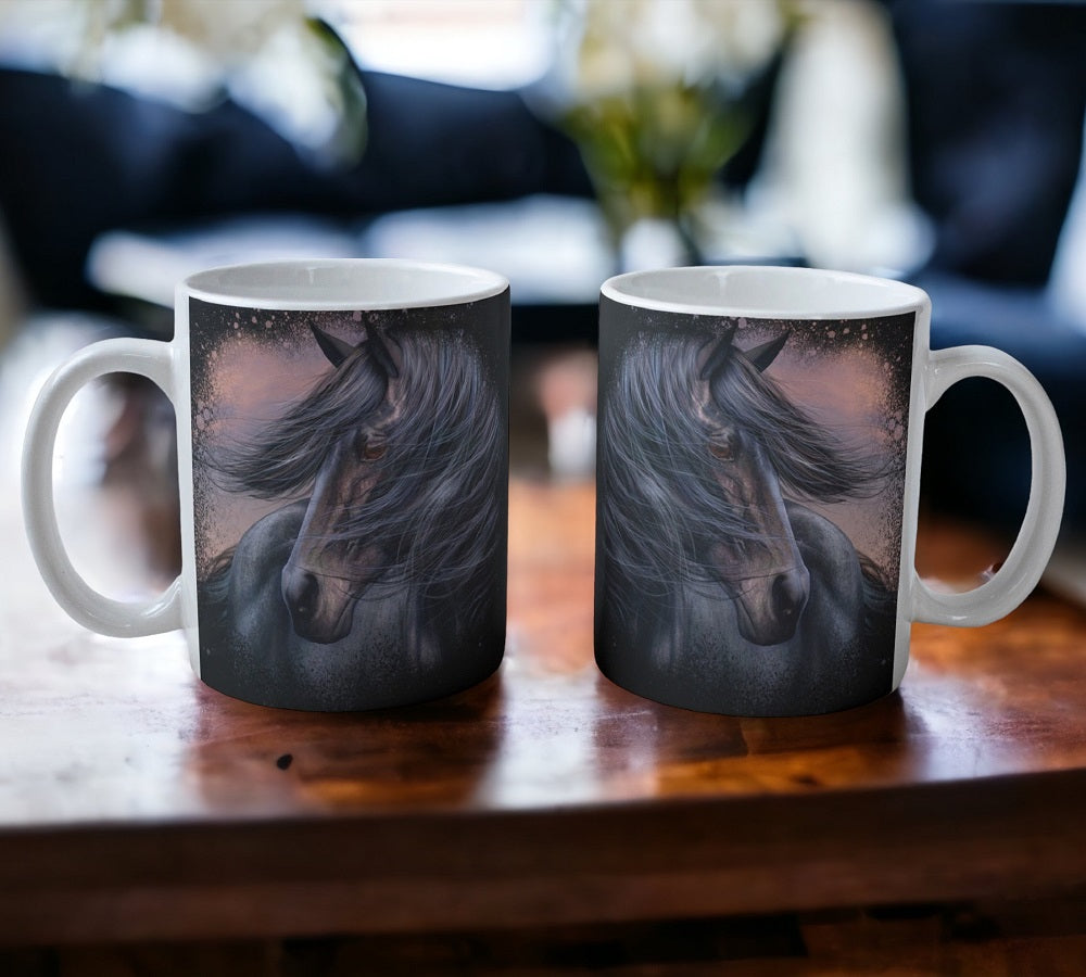 'Dark Horse' Art Design Mug - Laser Design Creations
