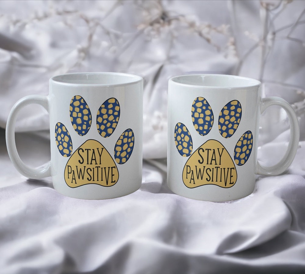 Stay Pawsitive - Dog Design Mug - Laser Design Creations
