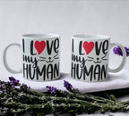 'I Love My Human' Cat Design Mug - Laser Design Creations