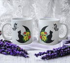 'Moon Phase Floral Cat' Design Mug - Laser Design Creations