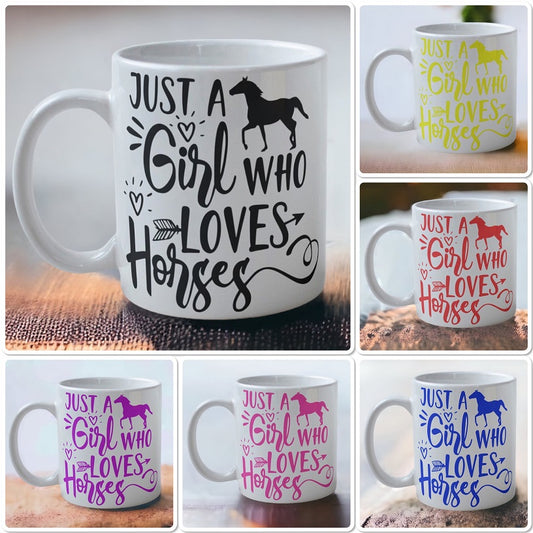 'Just a Girl Who Loves Horses' Theme Design Mug - Laser Design Creations