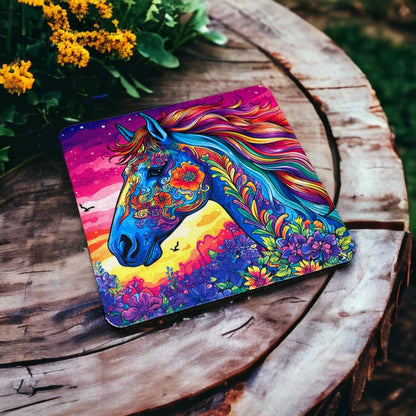 'Boho’ Style Horse Design - Neoprene Coaster - Laser Design Creations