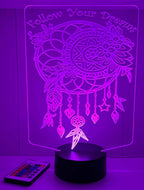 Dream Catcher - Acrylic RGB LED Sign / Lamp - Laser Design Creations