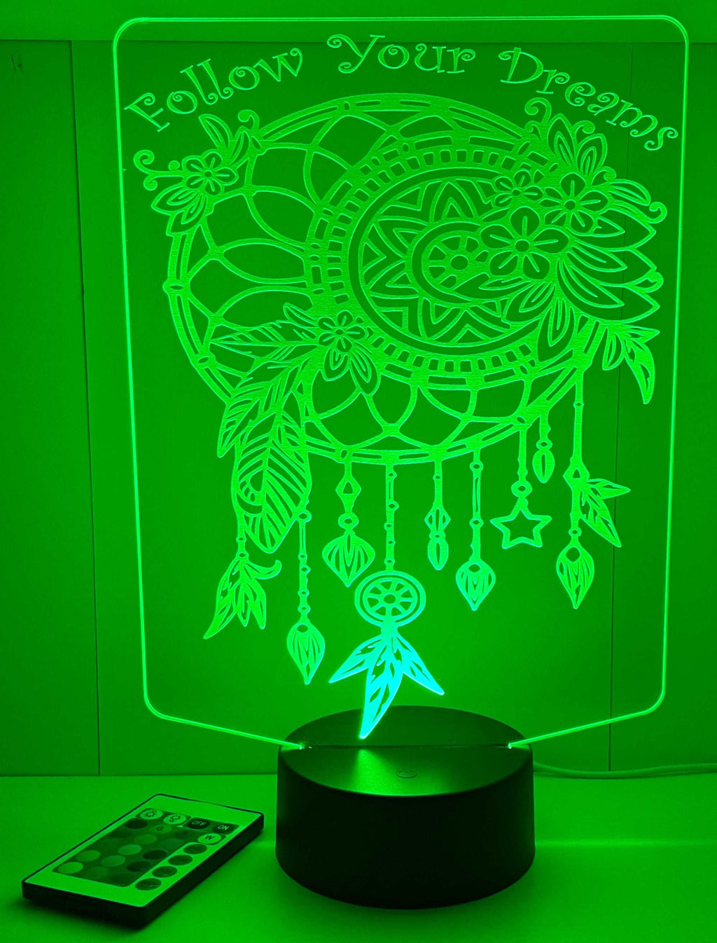 Dream Catcher - Acrylic RGB LED Sign / Lamp - Laser Design Creations