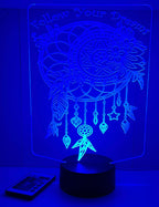 Dream Catcher - Acrylic RGB LED Sign / Lamp - Laser Design Creations