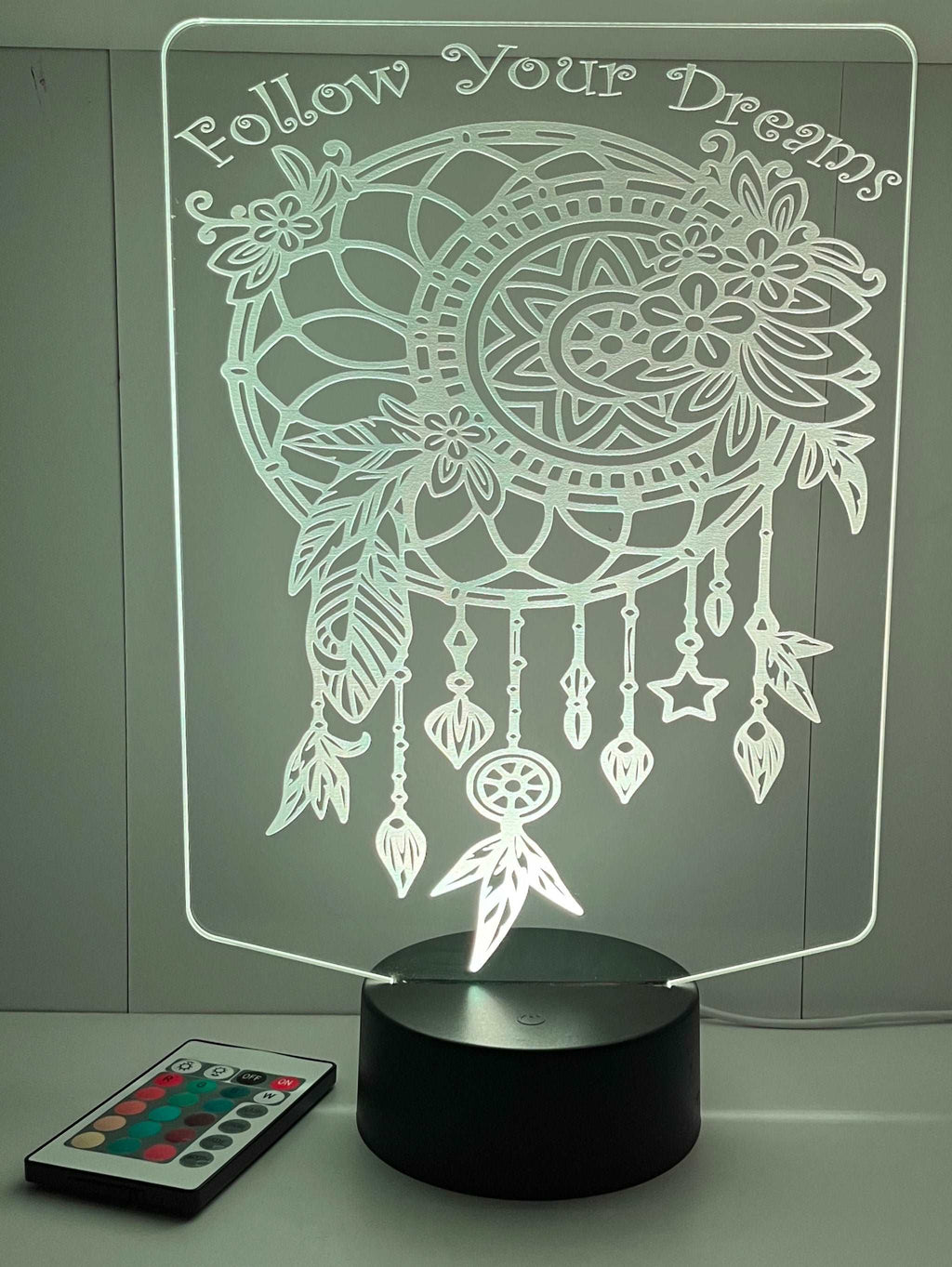 Dream Catcher - Acrylic RGB LED Sign / Lamp - Laser Design Creations