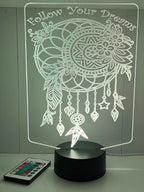 Dream Catcher - Acrylic RGB LED Sign / Lamp - Laser Design Creations