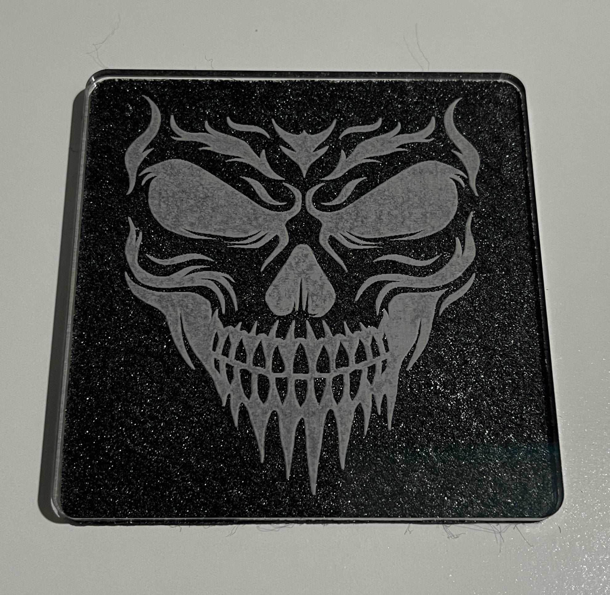 Skull Design - Acrylic Coasters x5 - Laser Design Creations