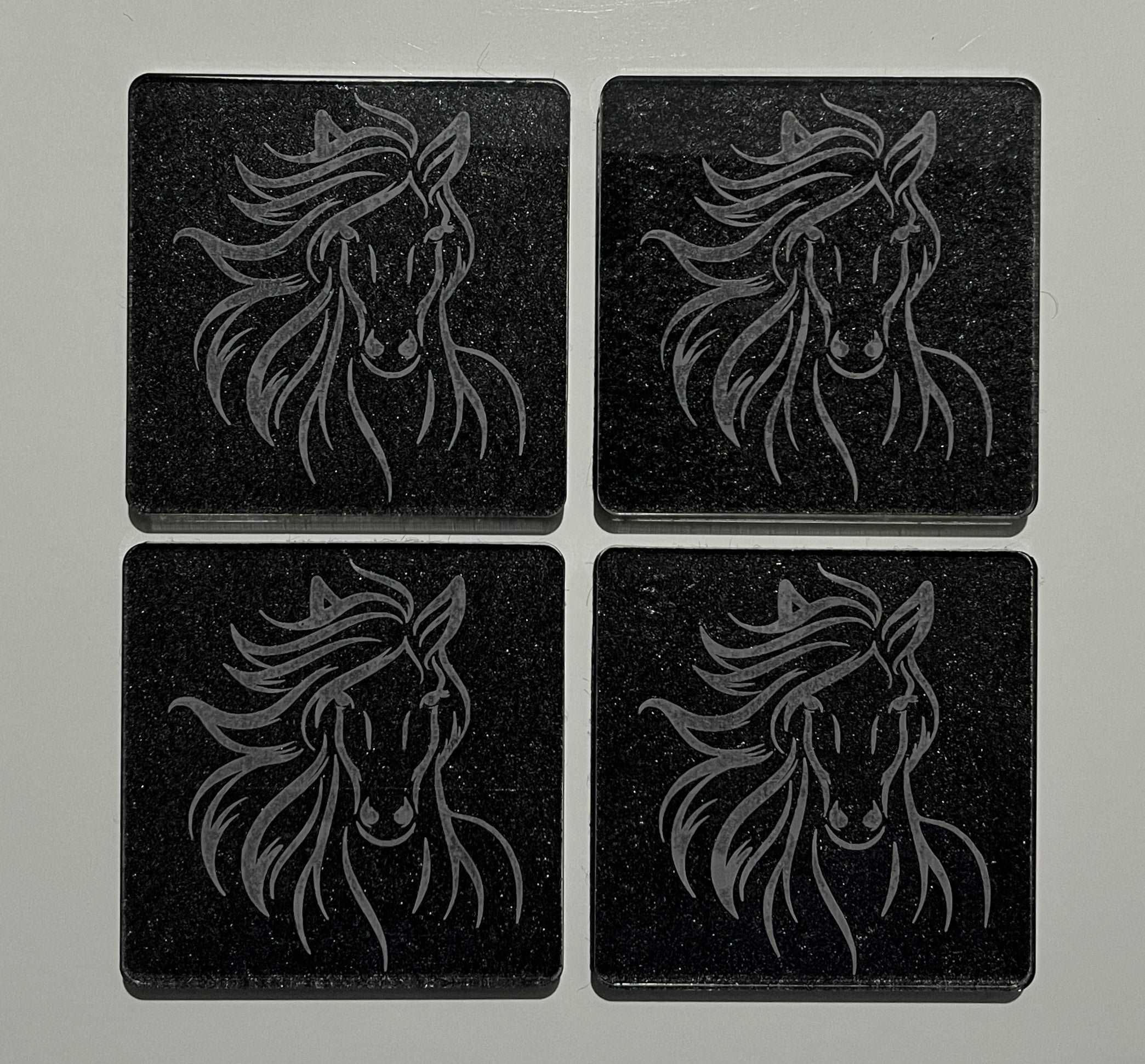 Horse Design - Acrylic Coasters x5 - Laser Design Creations