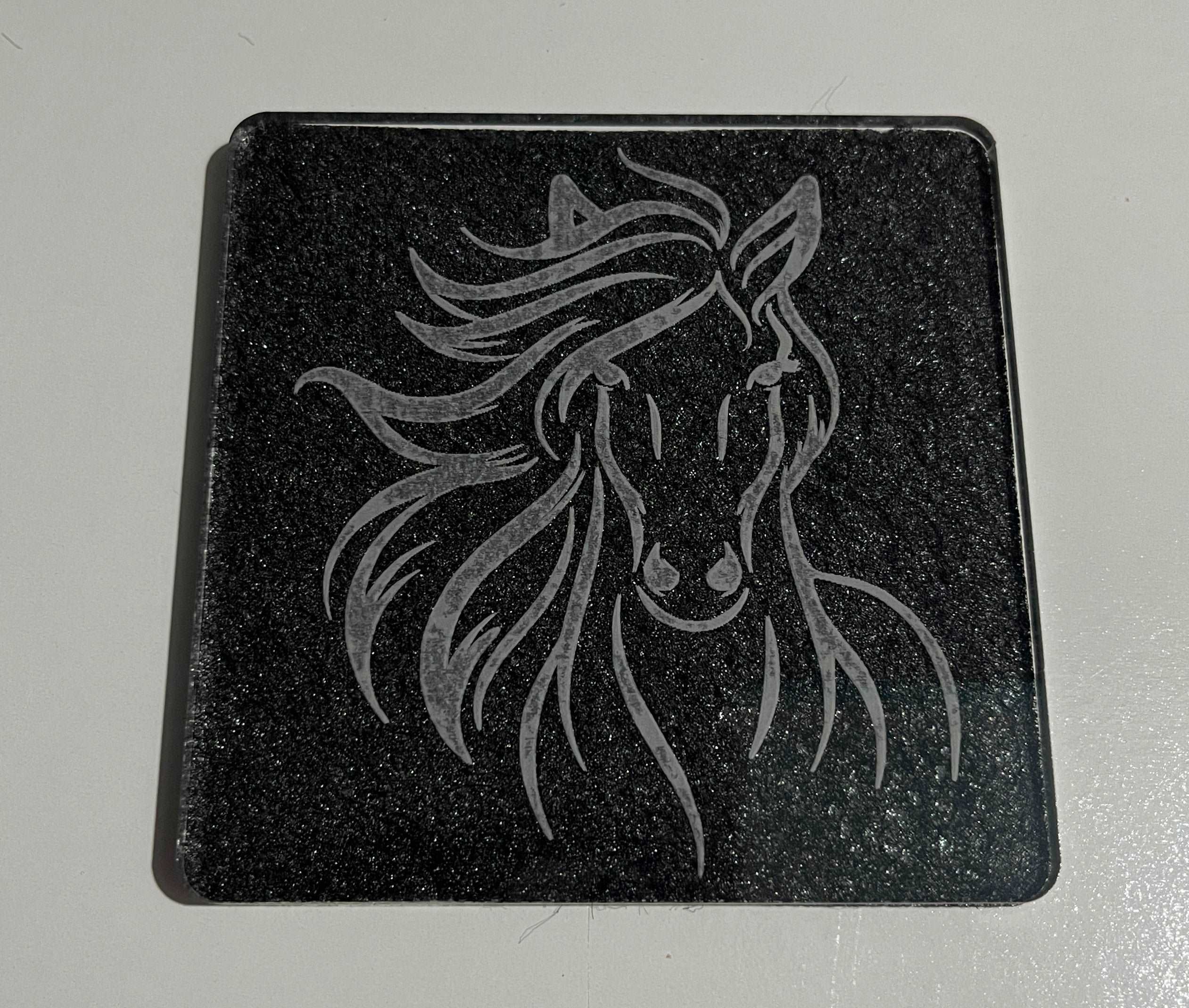 Horse Design - Acrylic Coasters x5 - Laser Design Creations